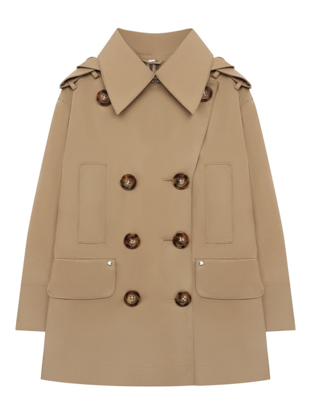 BURBERRY SZ 6Y Girls Cotton Trench Hooded Car Coat